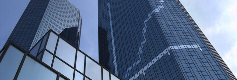 Glazed skyscrapers against the sky